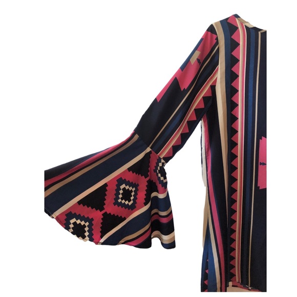 Fashion Express Women’s Dress Small Purple/Blue/Creams - Picture 4 of 7